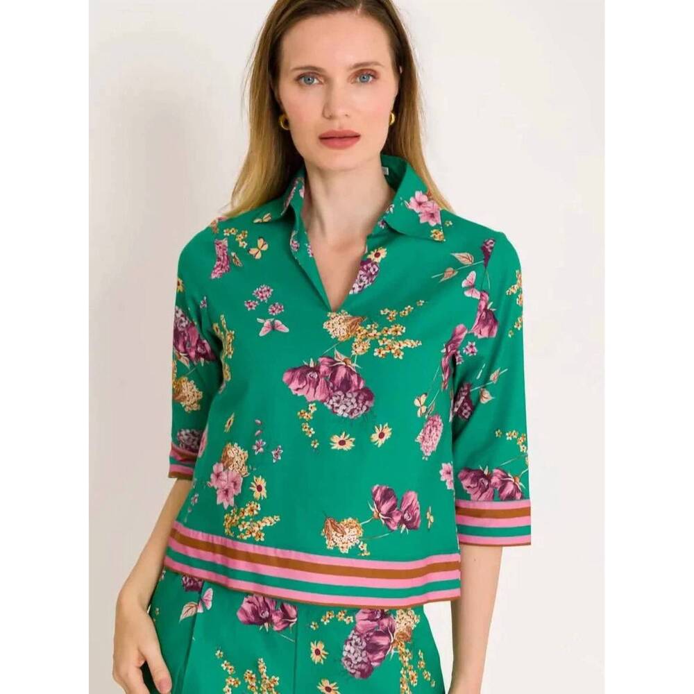 NEW LALIBELA maria luisa printed shirt in green